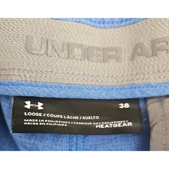 Under Armour Shorts Men's 38 Blue Heatgear Loose Fit Straight Chino Flat Front - Picture 2 of 7